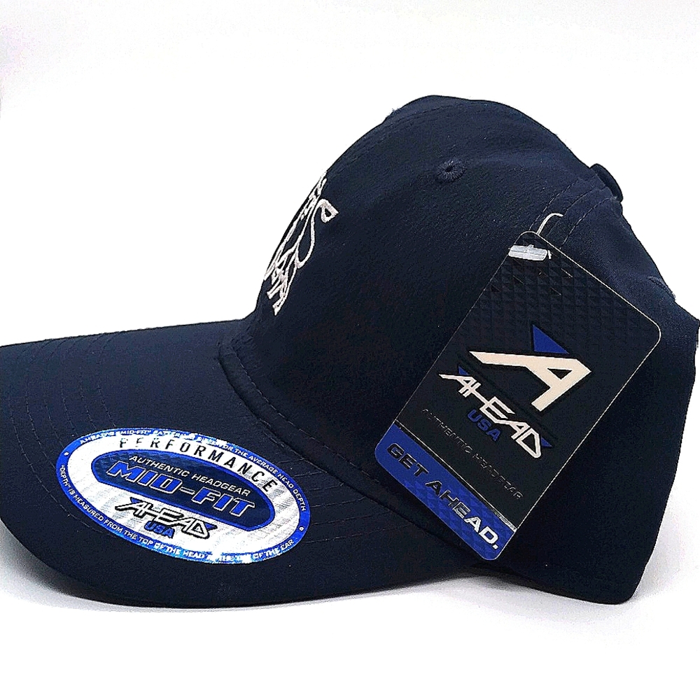 New Navy Blue Merrill Lynch Rare Golf Adjustable Midfit Hat by AHEAD - Picture 3 of 5